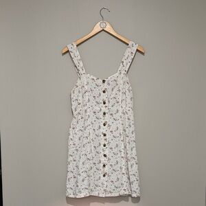 American Eagle Outfitters Floral Button-Down Dress - Cream